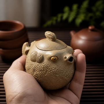 Artisan Fish-Shaped Zisha Teapot – lvni Yixing Clay Tea Pot-120ml