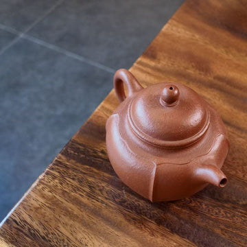 Handmade Yixing Teapot | Symmetrical Four-Lobed Jinwen Design | Premium Textured Clay Gongfu Tea Vessel-150ml