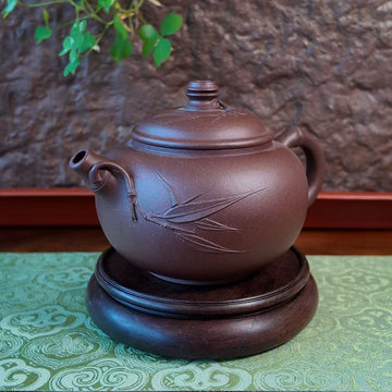 Handmade Yixing Teapot | "Bamboo Elegance" Nature-Inspired Design | Premium Purple Clay Zisha Tea Vessel-200ml