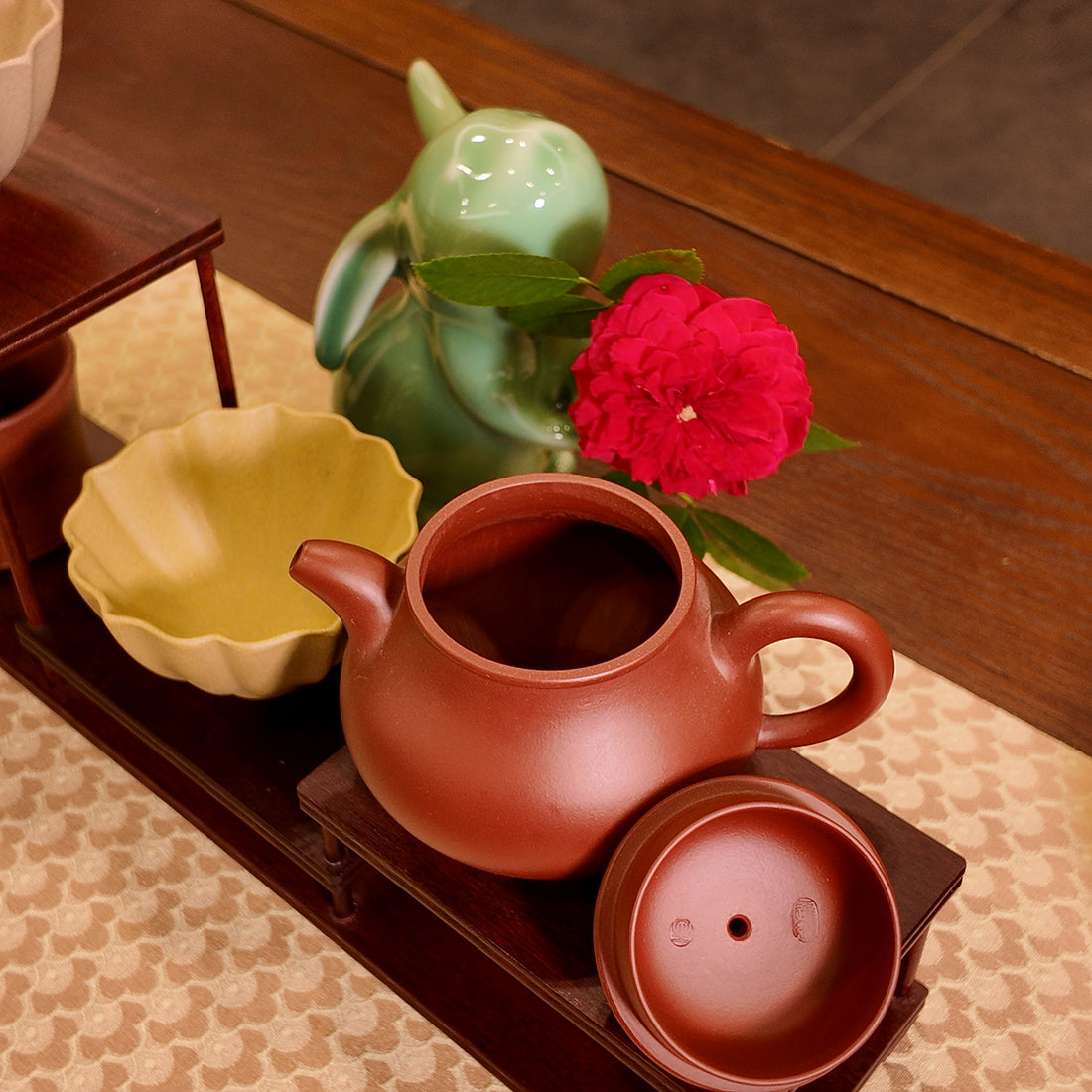 Terasilk Handmade Yixing Teapot | Classic Minimalist "Guang Qi" Profile | Premium Hongni (Red Clay) Tea Vessel-140ml