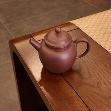 Terasilk Handmade Yixing Teapot | Classic Minimalist Tall Profile | Bespoke Engraved Base | Premium Zi Ni Clay-220ml