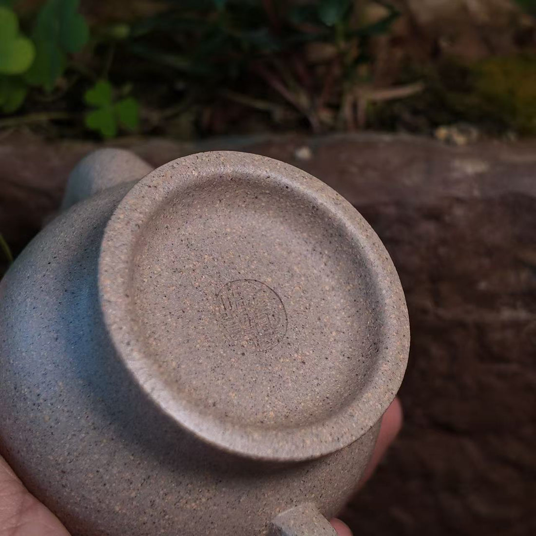 Handmade Yixing Teapot | "Sesame" Duan Ni Clay | Elevated Lotus Pedestal | Wabi-Sabi Zen Tea Vessel-180ml