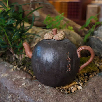 Handmade Zisha Teapot | "Shan Guo" (Good Karma Fruit) | Two-Tone Mangosteen Zen Tea Vessel-80ml