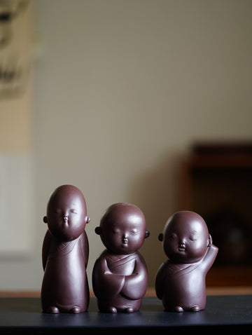 [Three Monks] Purple Clay Tea Pet Gift Box Set Clay material: Original ore, aged purple clay