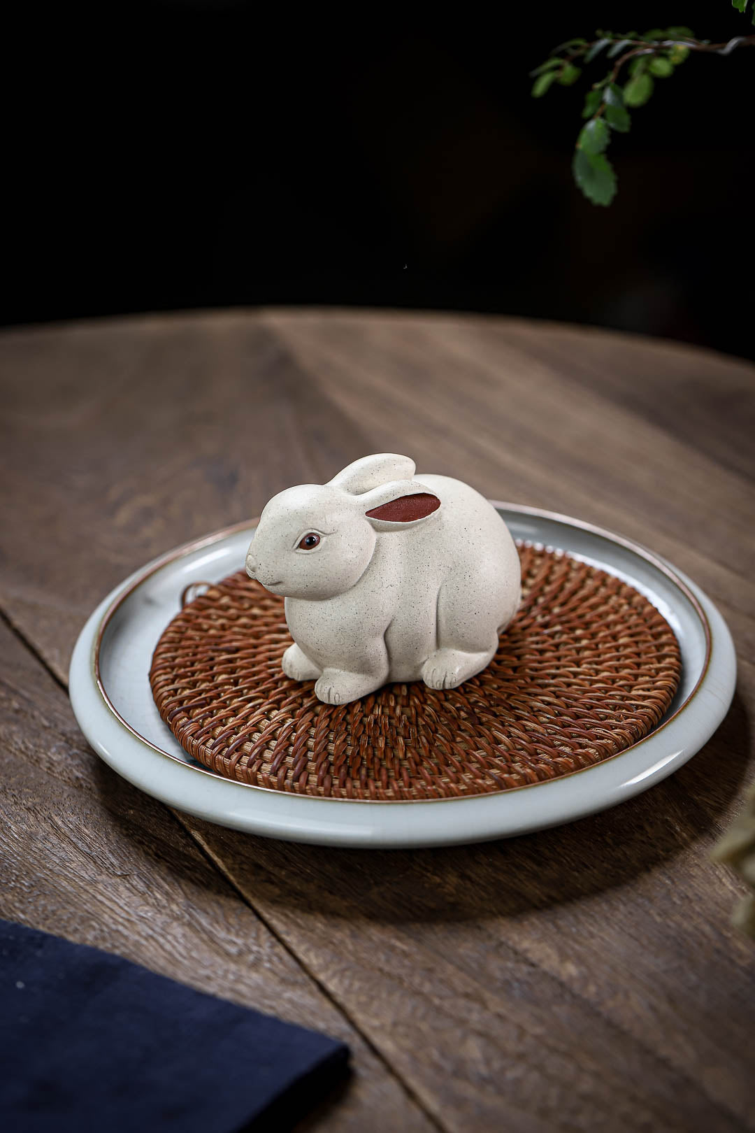 Jade Rabbit Purple Clay Tea Pet Set🐇 Handmade premium quality product from raw ore. Available in two sizes: single rabbit design and double rabbit design.