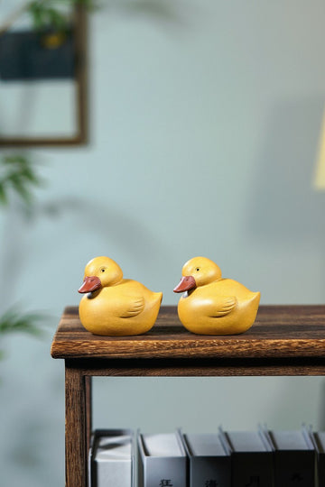 New tea set offerings | Adorable purple clay-colored ducks
